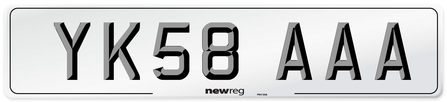 YK58 AAA Number Plate from New Reg